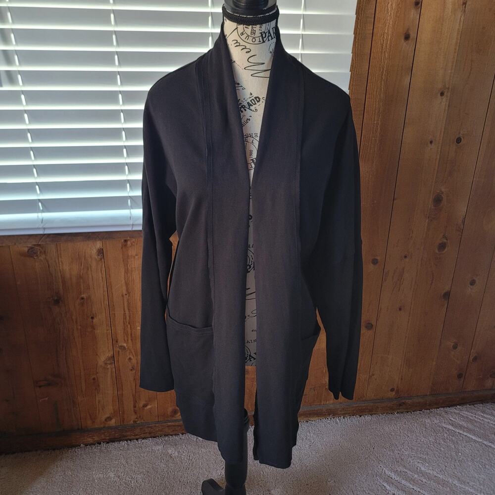 Pact Cardigan Womens XS/Small Black Organic Cotton Airplane Wrap Travel Sweater